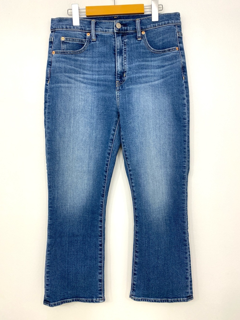 Gap Kick Fit High Rise Jeans Medium Wash Slim Flare Ankle Crop Women’s 30/10 Reg